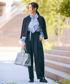 #Newans 【洗える】スラントフロントコクーンパンツ