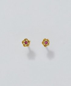 Phoebe 【金属アレルギー対応】プチフラワービジュースタッドピアス　ピンク