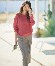 自由区 リネンミドルゲージプルオーバー ニット