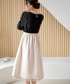 Tiaclasse 【洗える】レイヤードチュールフレアスカート