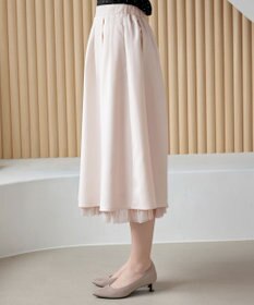 Tiaclasse 【洗える】レイヤードチュールフレアスカート