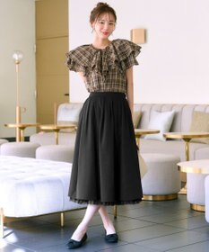 Tiaclasse 【洗える】レイヤードチュールフレアスカート
