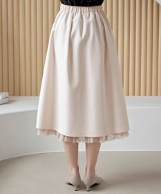 Tiaclasse 【洗える】レイヤードチュールフレアスカート