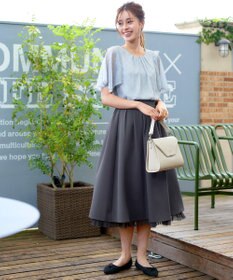 Tiaclasse 【洗える】レイヤードチュールフレアスカート