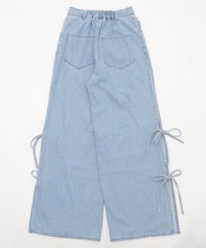 WEGO 【ウエストゴム/楽ちん】サマーデニムサイドリボンパンツ