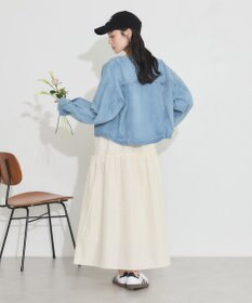 earth music&ecology ノーカラーデニムジャケット