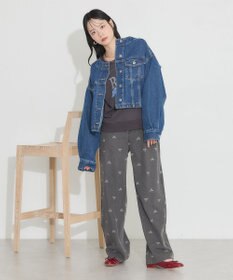 earth music&ecology ノーカラーデニムジャケット