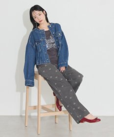 earth music&ecology ノーカラーデニムジャケット