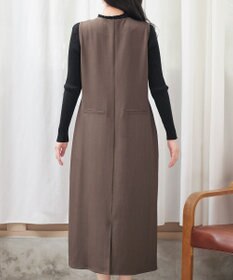 Tiaclasse 【洗える】アシメフリルVネックジャンパースカート