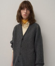 ATON WOOL CASHMERE ALPACA | メッシュＶネックカーディガン