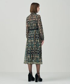 GRACE CONTINENTAL ハイネックボウタイプリントワンピース