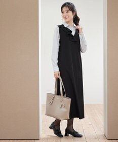 Tiaclasse 【洗える】アシメフリルVネックジャンパースカート