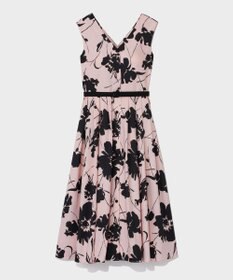 GRACE CONTINENTAL バイカラーボタニカルドレス