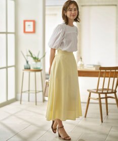 組曲 コットンローン ボリュームスリーブブラウス