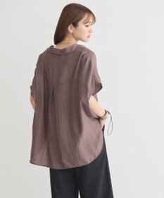 earth music&ecology 【接触冷感】裾ドロストフレンチスリーブシャツ