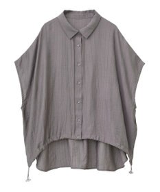 earth music&ecology 【接触冷感】裾ドロストフレンチスリーブシャツ