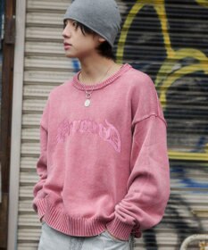 WEGO ブリーチニットグラフィックプルオーバー