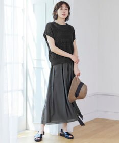 自由区 L 【洗える】レーシーリネンコットン ニット