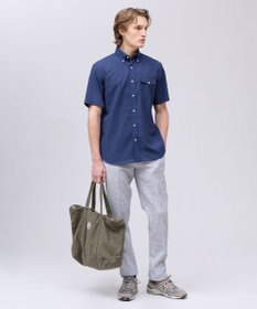 J.PRESS MEN 【遮熱 / 高通気性】ハケメパッチフラップ 半袖シャツ / B.D.