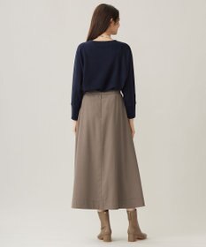 自由区 【洗える】TWラチネストレッチフレア スカート