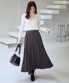 ANY L ウール混リブタートルネックカットソー