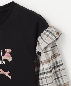 ANY KIDS チェック袖 ドッキング プルオーバー