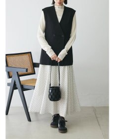 Green Parks AnriettMusee ラメ切替スリーブリブシアーニット