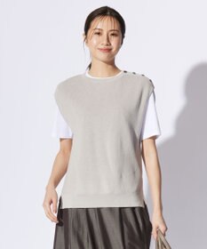 J.PRESS LADIES L 【洗える】GIMA COTTON ニット ベスト