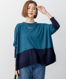 23区 S 【洗える】ウーステッドウール カラーブロック ニット