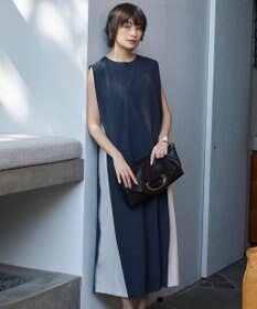 ICB 【接触冷感・UVカット・洗える】RENUソフトタイプライター バイカラーワンピース