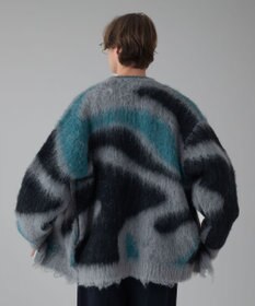 WEGO 【ユニセックス着用ITEM/MLサイズ展開】モヘアタッチパターンカーディガン