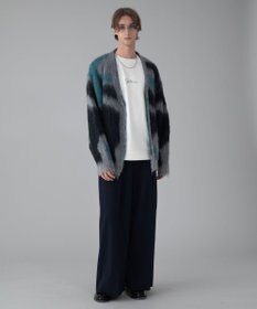 WEGO 【ユニセックス着用ITEM/MLサイズ展開】モヘアタッチパターンカーディガン