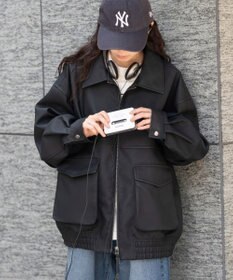 WEGO 【25年秋冬新作/ユニセックス着用ITEM/SMLサイズ展開】PUダブルZIPフライトブルゾン