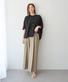 YECCA VECCA バック刺繍バンドカラーシャツ