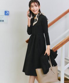 Tiaclasse 【ダブルクロス・洗える】 ナローVネックワンピース