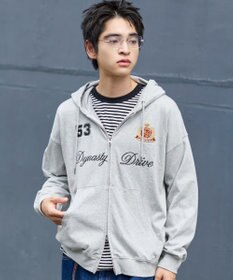 WEGO 【ユニセックスITEM/MLサイズ展開】ナンバリングカットZIPパーカー