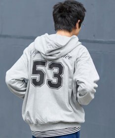 WEGO 【ユニセックスITEM/MLサイズ展開】ナンバリングカットZIPパーカー