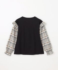 ANY KIDS チェック袖 ドッキング プルオーバー