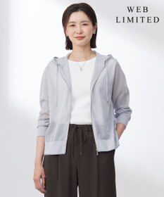 J.PRESS LADIES L 【WEB限定カラーあり・洗える】SHEER LIGHT KNIT ラメ パーカー