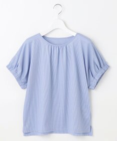 J.PRESS LADIES S 【WEB限定カラーあり・洗える】ストライプジャージー フレンチスリーブ カットソー