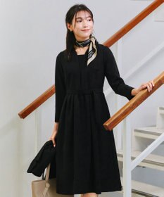 Tiaclasse 【ダブルクロス・洗える】 ナローVネックワンピース