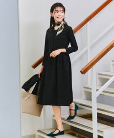 Tiaclasse 【ダブルクロス・洗える】 ナローVネックワンピース