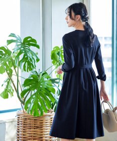 Tiaclasse 【ダブルクロス・洗える】 ナローVネックワンピース