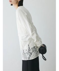 Green Parks AnriettMusee シャーリングスリーブＴシャツ＋レースキャミソールＳＥＴ