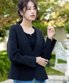 Tiaclasse L 【ストレッチジョーゼット】フレアジャケット