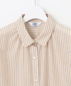 J.PRESS LADIES 【洗える】ウォッシャブルストライプ シャツカラー ブラウス