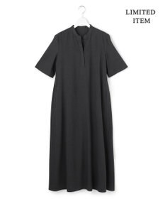 ICB L 【先行予約・WEB限定・丈が選べる】ナチュラルストレッチタフタ 5分袖ワンピース