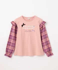 ANY KIDS チェック袖 ドッキング プルオーバー