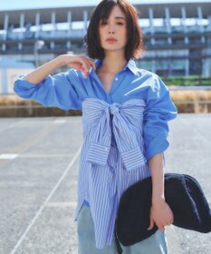 23区 【Oggi掲載・見上愛さん着用】CANCLINI シャーティング ルーズフィットシャツ