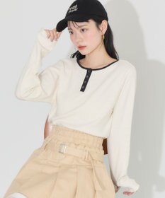 earth music&ecology ２ＷＡＹ釦リブプルオーバー